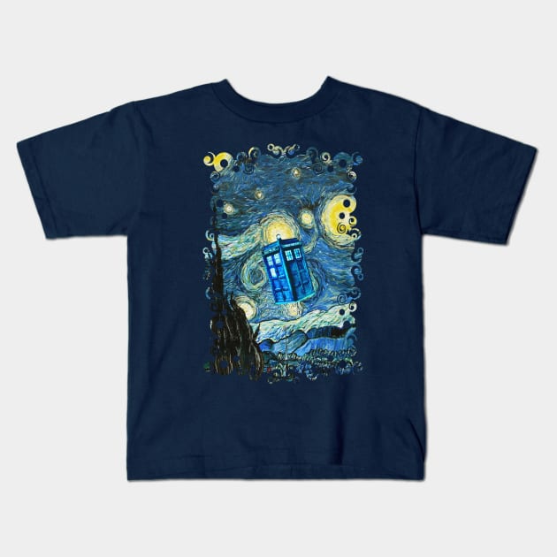 Soaring Blue Phone box Kids T-Shirt by Dezigner007